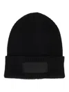 Givenchy Logo-patch Ribbed-knit Beanie Hat In Black