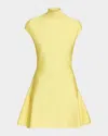 Givenchy Cap-sleeve Fit-and-flare Mini Dress In Yellow