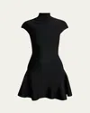 Givenchy Cap-sleeve Fit-and-flare Mini Dress In Black
