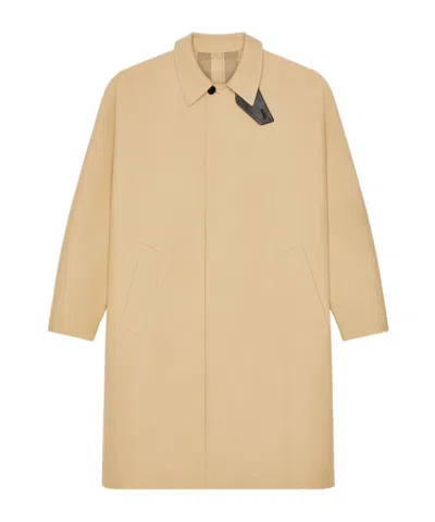 Givenchy Car Coat In Cotton With Checked Reverse In Neutral