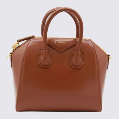 Givenchy Caramel Leather Antigona Top Handle Bag In Brown