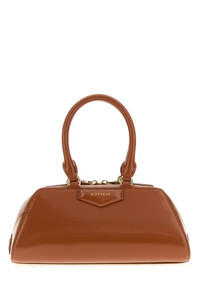 Givenchy Caramel Leather Mini Antigona Handbag In Brown