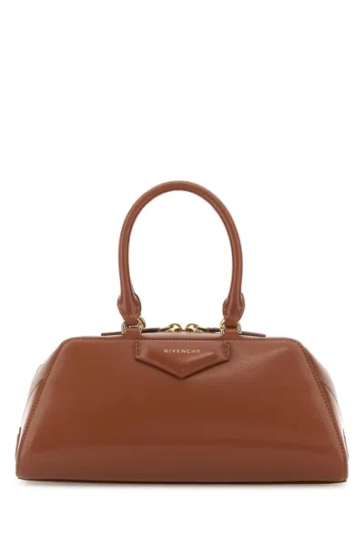 Givenchy Caramel Leather Small Antigona Handbag In Brown