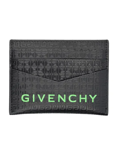 Givenchy Card Holder 2x3 Cc In Black & Green