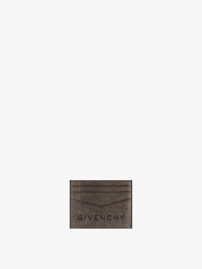 Givenchy Card Holder In Crackled Leather In Gray