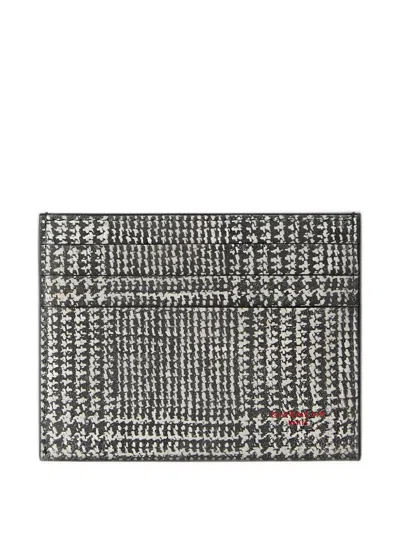 Givenchy Card Holder In Houndstooth Effect Leather In Black