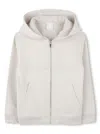 Givenchy Light Beige Zip-up Hoodie With Front And Back Logo In Beige