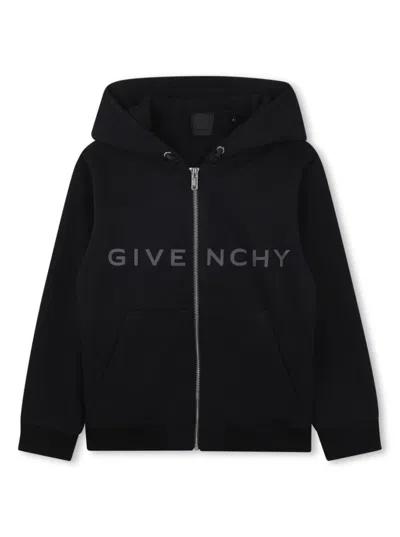 Givenchy Kids' Cardigan Con Cappuccio In Black