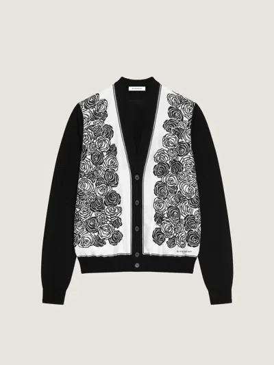 Givenchy Cardigan En Coton Imprimé Fleurs In Black