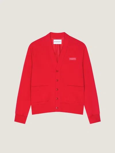 Givenchy Cardigan En Coton Avec Gros Grain  Paris In Red