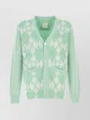 Givenchy Cardigan Wool Blend Argyle Pattern