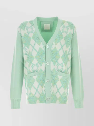 GIVENCHY CARDIGAN WOOL BLEND ARGYLE PATTERN