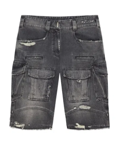 Givenchy Cargo Bermuda Shorts In Denim