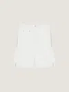 Givenchy Cargo Bermuda Shorts In Herringbone Denim In White