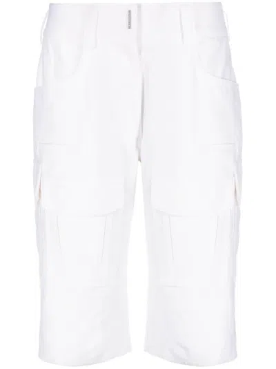 Givenchy Cargo Bermuda Shorts In White