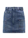 Givenchy Denim Skirt Featuring Belt Loops Pockets Stitching