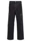 Givenchy Black Cargo Denim Jeans With 4g Print