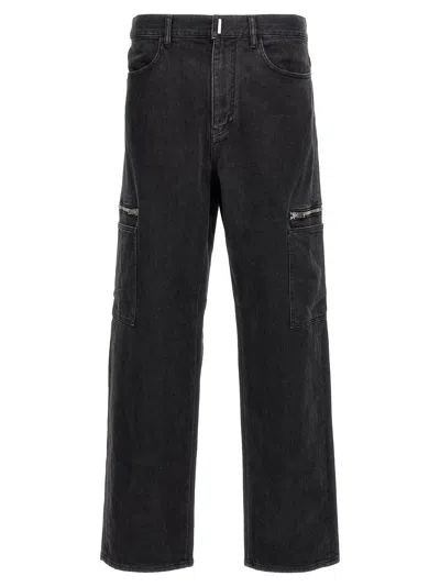 Givenchy Man Black Stretch Denim Cargo Jeans