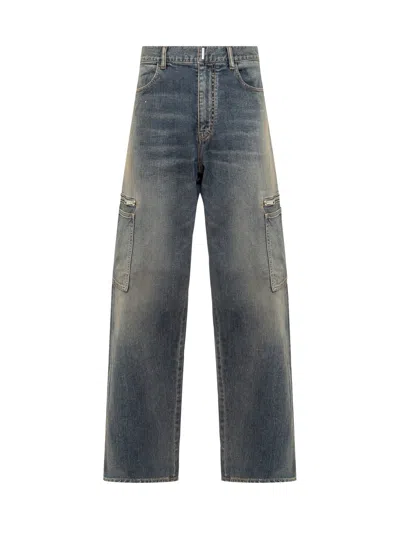 Givenchy Cargo Jeans - Medium Size In Medium Blue
