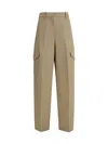 Givenchy Womens Beige Cocoon Straight-leg Cotton-wool Blend Trousers In Neutral