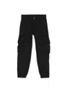 Givenchy Kids Logo Lettering Gabardine Trousers In Black