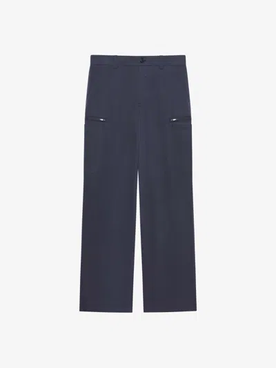 Givenchy Cargo Pants In Ozone Washed Poplin In Blue