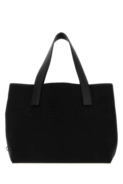 Givenchy Cargo Shopping Handbag In Nylon Canvas In Black