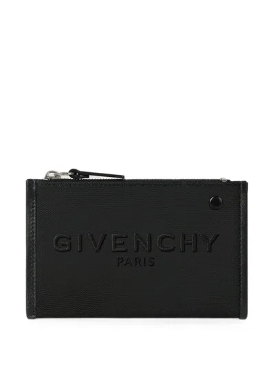 Givenchy Cargo Zipped Card Holder In Canvas In Black