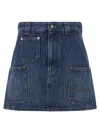 Givenchy Cargo-pocket Denim Denim Skirt In Blue