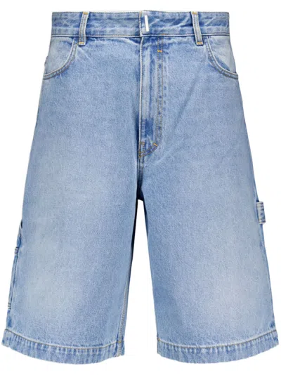 Givenchy Carpenter Denim Shorts In Blue