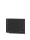 Givenchy Embossed Logo Bill Clip Leather Wallet In Black