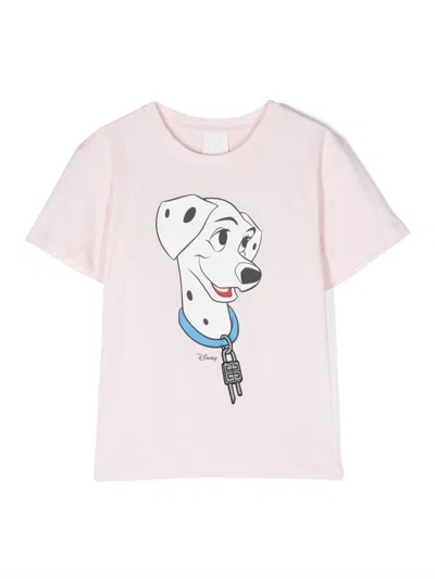 Givenchy Kids' Cartoon-print Short-sleeve T-shirt In Rosa