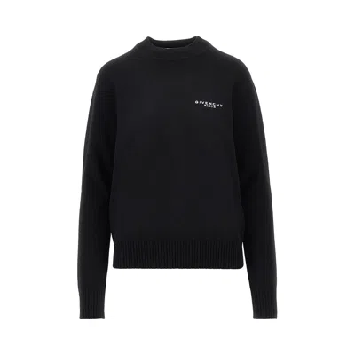 Givenchy Cashmere And Wool Sweater With Embroidery In Black