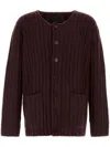 Givenchy Cashmere Cardigan With Front Pockets And Ribbed Texture In Red