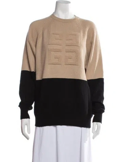 Pre-owned Givenchy Cashmere Colorblock Pattern Sweater In Brown
