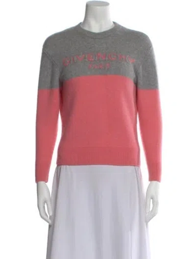Pre-owned Givenchy Cashmere Colorblock Pattern Sweater In Pink