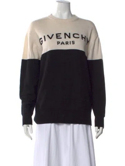 Pre-owned Givenchy Cashmere Colorblock Pattern Sweater In White