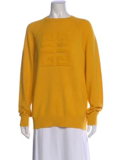 Pre-owned Givenchy Cashmere Crew Neck Sweater In Yellow