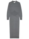 Givenchy Side-split Long-sleeve Midi Dress In Gray