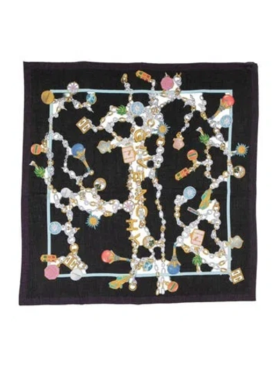Pre-owned Givenchy Cashmere Graphic Print Scarf In Black