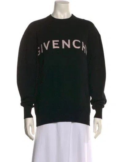 Pre-owned Givenchy Cashmere Graphic Print Sweater In Black