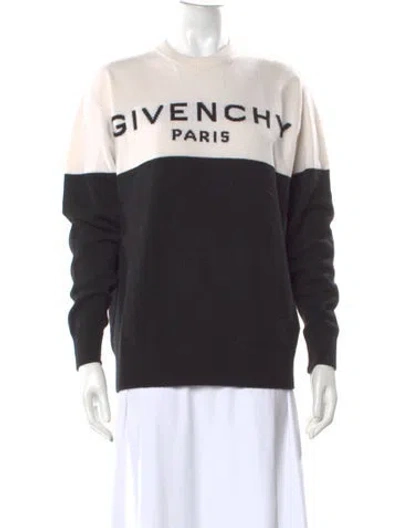 Pre-owned Givenchy Cashmere Graphic Print Sweater In Black