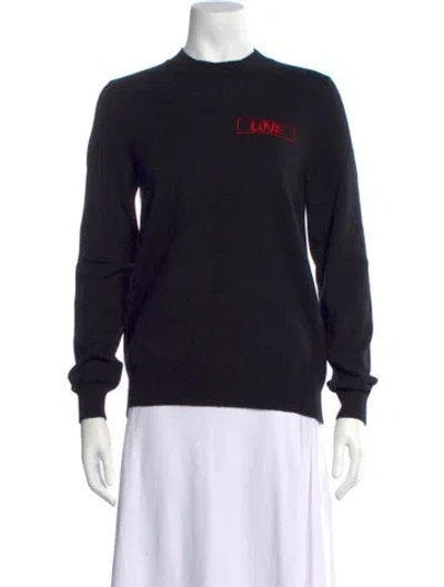 Pre-owned Givenchy Cashmere Graphic Print Sweater In Black