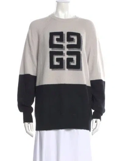 Pre-owned Givenchy Cashmere Graphic Print Sweater In Gray