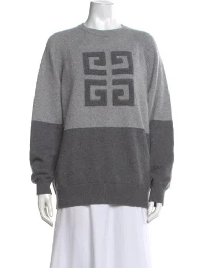 Pre-owned Givenchy Cashmere Graphic Print Sweater In Gray
