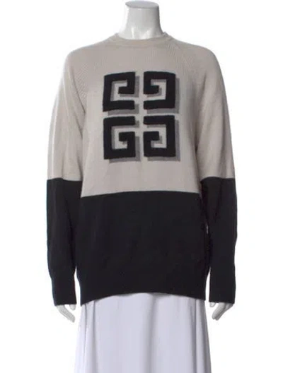 Pre-owned Givenchy Cashmere Graphic Print Sweater In Gray