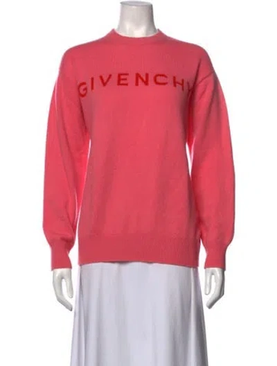 Pre-owned Givenchy Cashmere Graphic Print Sweater In Pink