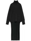 Givenchy High-low Turtleneck Wool-blend Sweater In Grey