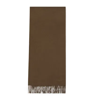 Givenchy Cashmere Logo Scarf In Brown