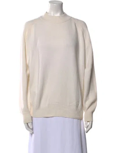 Pre-owned Givenchy Cashmere Mock Neck Sweater In Neutral